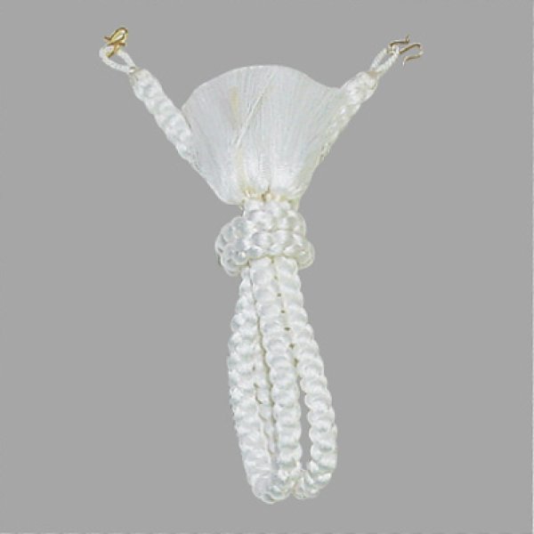 画像1: 白羽織紐（丸一重結び/ビニール袋入り） (1)